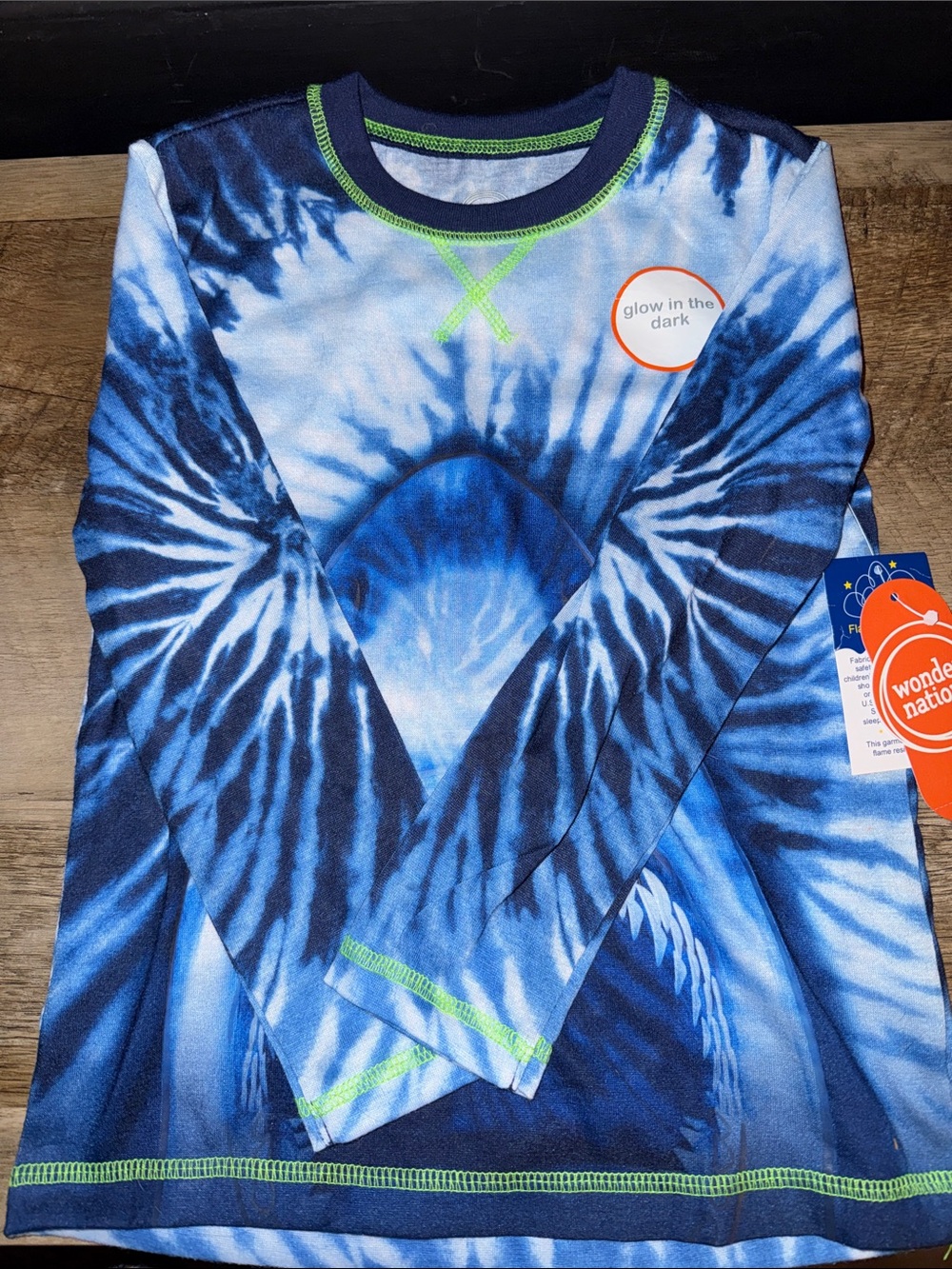 XS Glow in the Dark Long Sleeve Shark Shirt